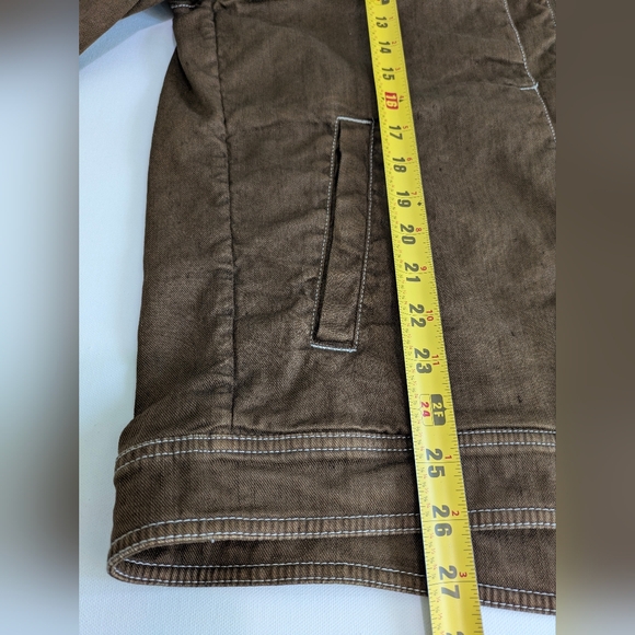 32 Bar Blues Men's Two Pocket Linen Blend Jacket Size Large Brown Zipper EUC - Picture 9 of 16